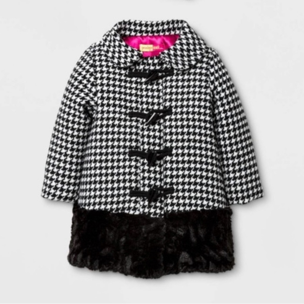 Penelope Mack Black and White Houndstooth Pea Coat